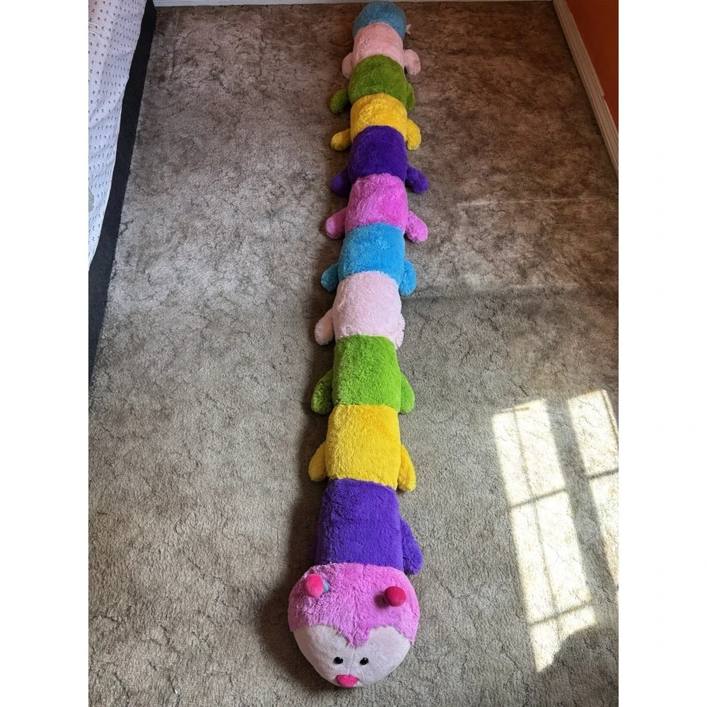 Giant Rainbow Caterpillar Plush 8 Ft Jumbo Stuffed Animal Body Pillow Big Large